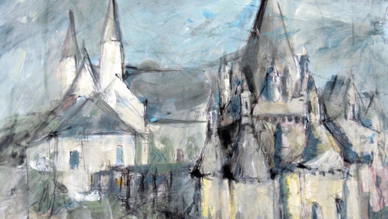 Visuel 2016 © Theodore Ushev, peinture de l'Abbaye de Fontevraud réalisée en résidence