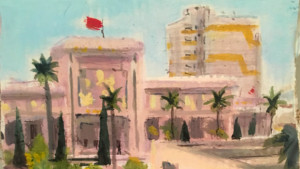 Peinture de Meknès par Caroline Cherrier, résidente en 2018